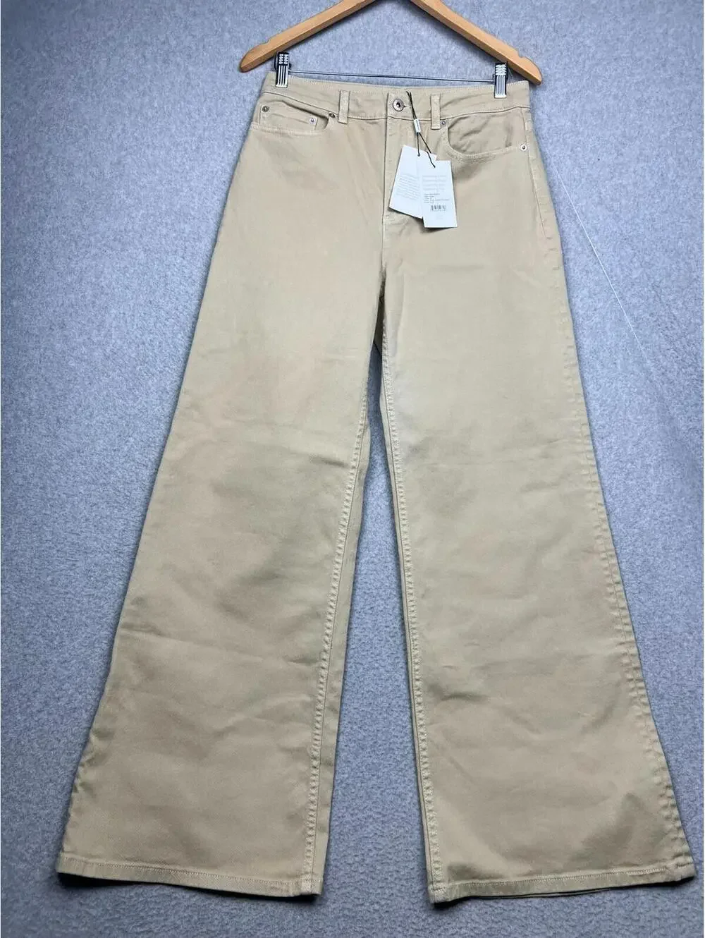 Y2k 90s Something Navy Womens Wide Leg Baggy Denim Jeans 29 Minimalist Beige